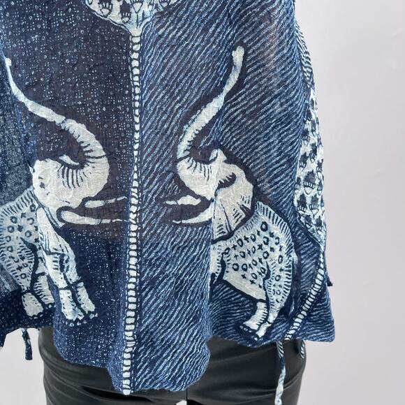 Free People Double Dutch Elephant Side Tie Crop Tank Blue Women's Size Small - Picture 5 of 15